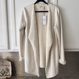 UGG Women's Cream Fleece-Lined Cardigan NWT